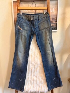 DIESEL Jeans Blue Denim Distressed Y2K (Made In Italy)